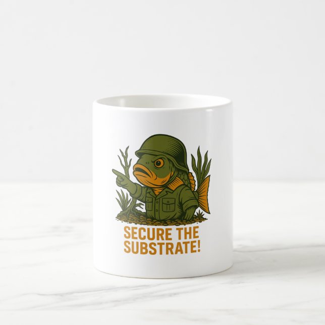 Säkra bottenstroppen - Finny Cichlid Militär Fish Kaffemugg (Center)
