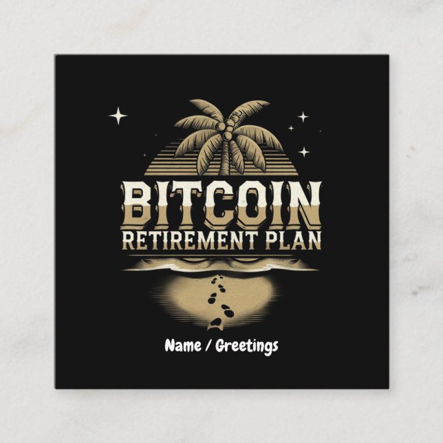Säkra din framtid med en Bitcoin Pension-plan Fyrkantigt Visitkort (Framsida)
