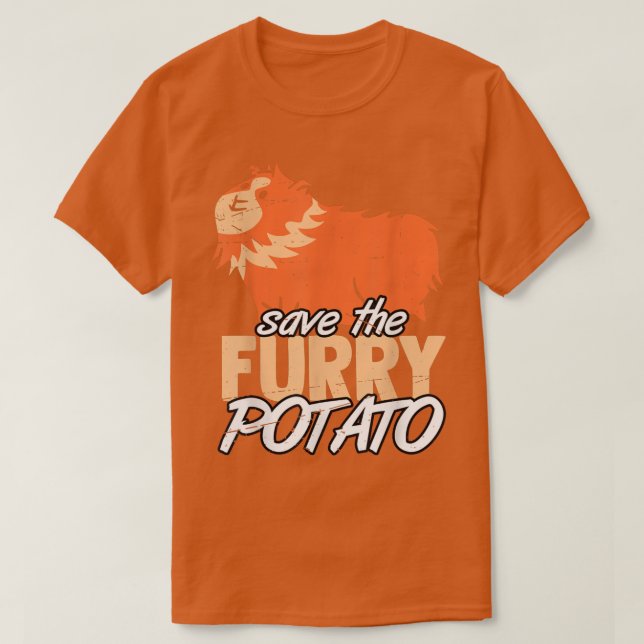 Säkra Håriget Potato Guinea Gris T-Shirt (Design framsida)