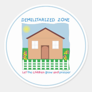 Säkra huset Demilitarized Zon Children Peace DMZ Runt Klistermärke