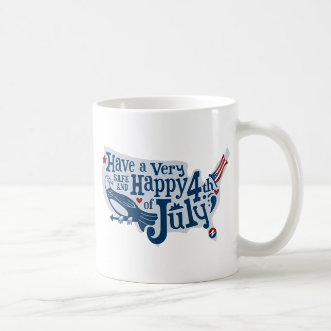 Säkra och Lycklig 4 juli Kaffemugg (Höger)
