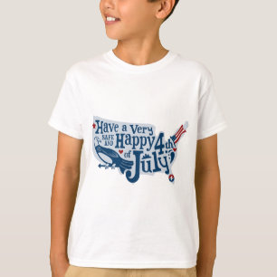 Säkra och Lycklig 4 juli Tee Shirt