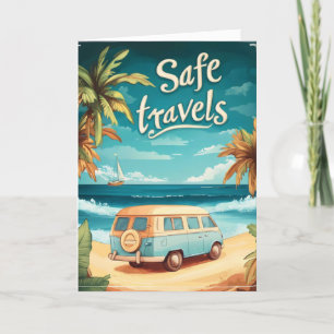 Säkra travels Seaside Car Retro Helgkort