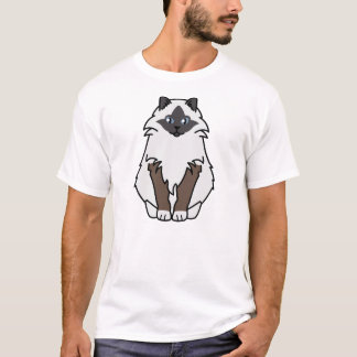 Sakral Birman katttecknad Tee Shirt