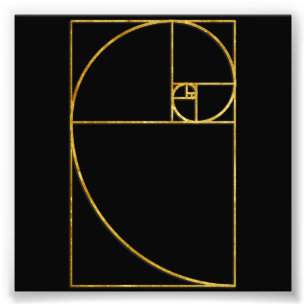 Sakral Fibonacci för guld- förhållande spiral Fototryck