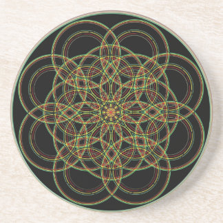 Sakral geometri - hand plockade underlägg sandsten