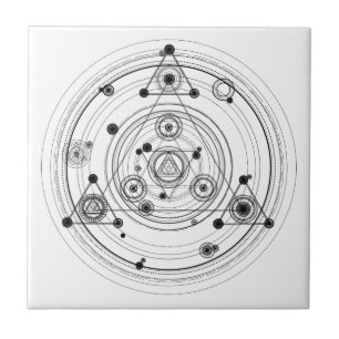 Sakral geometri och geometrisk alkemidesign kakelplatta