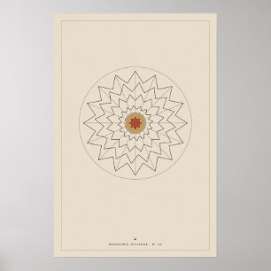 Sakral geometri rosett väggkonst affisch, islamisk