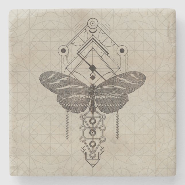 Sakral geometrisebraLongwing fjäril Stenunderlägg (Framsidan)