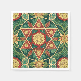 Sakral geometrisk blomster-mandaladesign mönster k pappersservett
