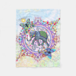 Sakral Hennaelefant Fleecefilt