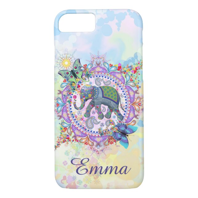 Sakral Hennaelefant för Monogram Case-Mate iPhone Skal (Baksida)