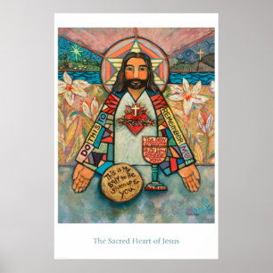 Sakral hjärta av den Jesus klassrumaffischen Poster