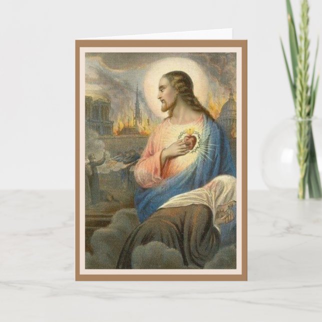 Sakral hjärta av den Jesus Notre Dame Kort (Framsida)