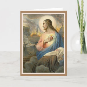 Sakral hjärta av den Jesus Notre Dame Kort