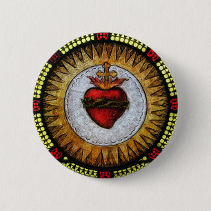 Sakral hjärta av det Jesus emblem Knapp