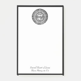 Sakral hjärta av Jesus den arga traditionella Post-it Block