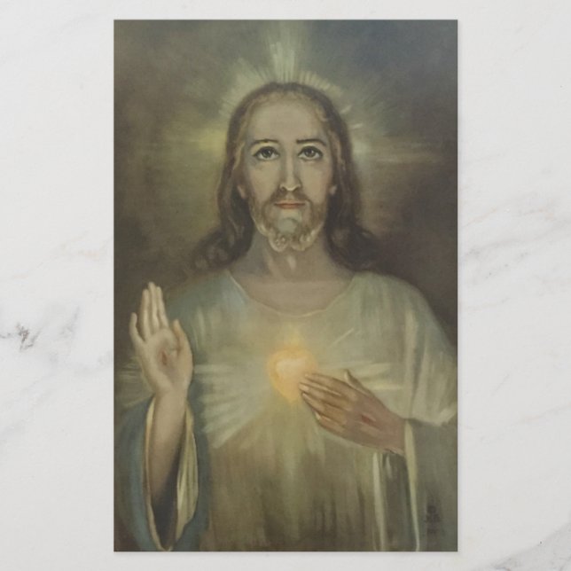 Sakral hjärta av Jesus Enthronement Brevpapper (Framsida)