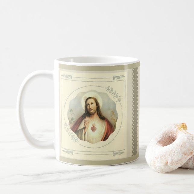 Sakral hjärta av Jesus Kaffemugg (Med munk)