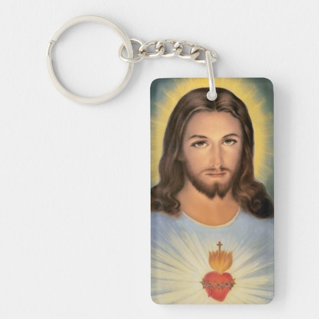Sakral hjärta av Jesus Keychain Nyckelring (Framsidan)