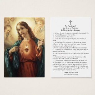 Sakral hjärta av Jesus löften St Margaret Mary Visitkort