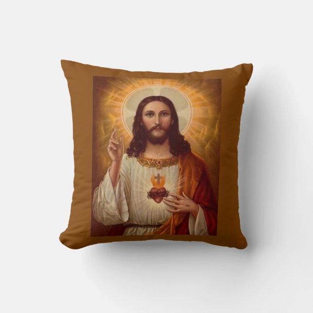 Sakral hjärta av Jesus med bönen Kudde (Framsida)