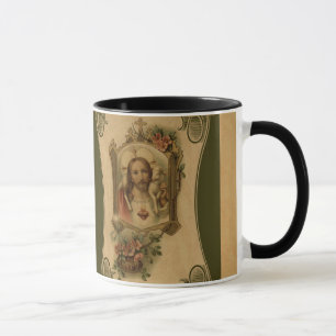 Sakral hjärta av Jesus med lamben & blommor Mugg