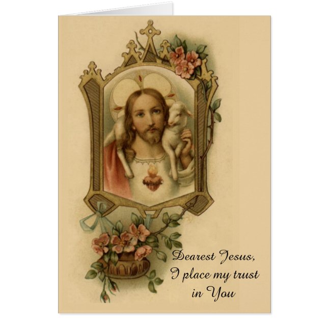 Sakral hjärta av Jesus med lamben Hälsningskort (Framsidan)