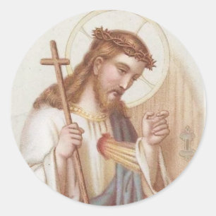 Sakral hjärta av Jesus Runt Klistermärke