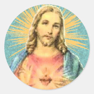 Sakral hjärta av Jesus Runt Klistermärke