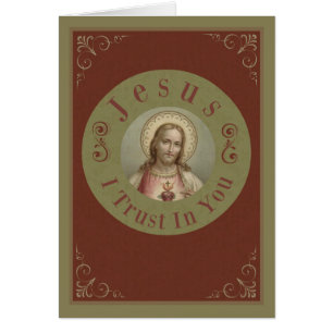 Sakral hjärta av Jesus som jag litar på i dig Hälsningskort