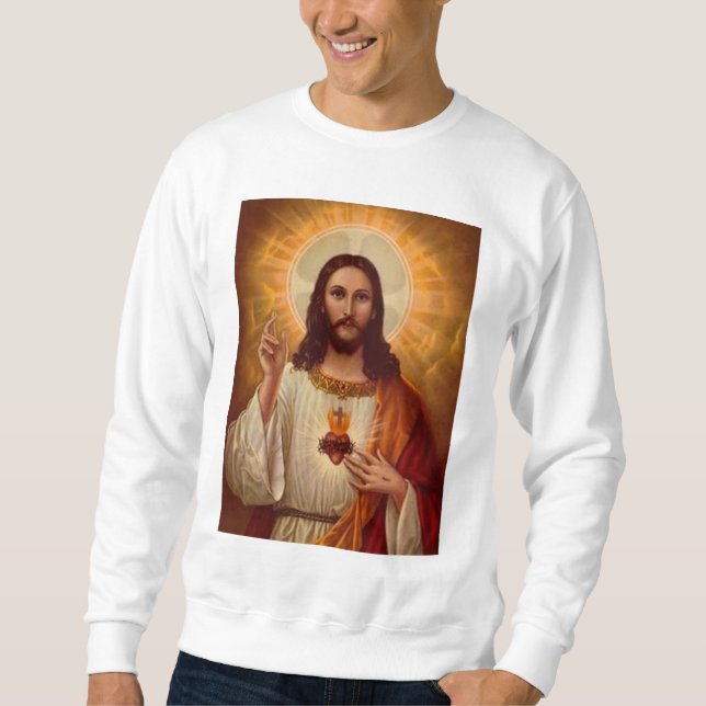 Sakral hjärta av Jesus Sweatshirt (Framsida)