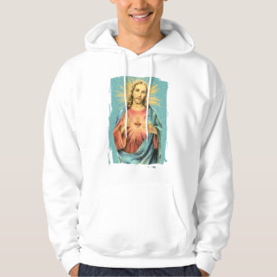 Sakral hjärta av Jesus Tröja Med Luva