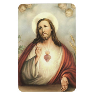 Sakral hjärta av Jesus w/cherubs Refrigerator/CAR Magnet