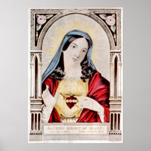 Sakral hjärta av Mary - 1856 Poster