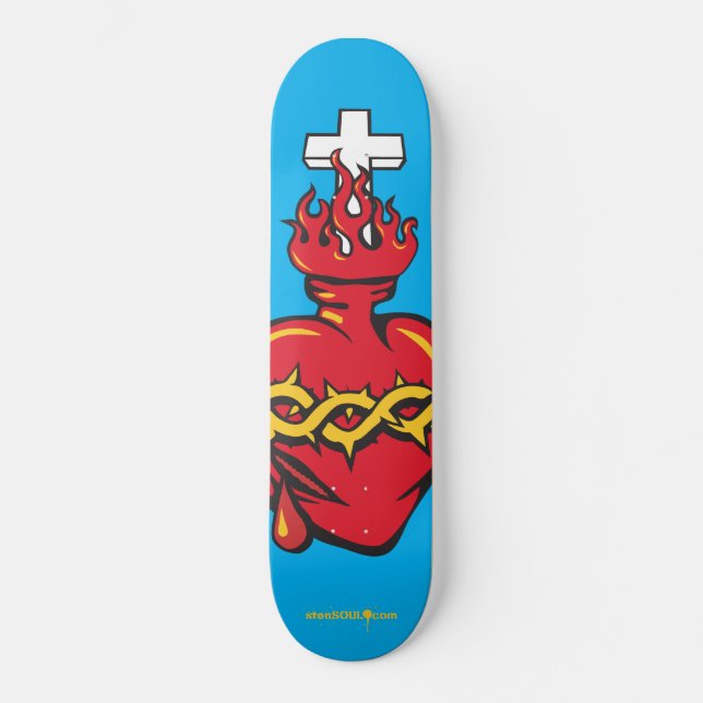 Sakral hjärta skateboard bräda 21,5 cm (Framsida)