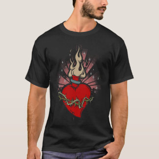 Sakral hjärtatatueringT-tröja Tee Shirt