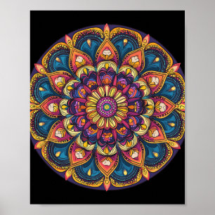 Sakral Lotus Mandala Boho Yoga Meditation Poster