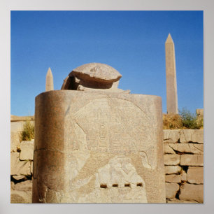 Sakral scarabstaty i tempelet av Amun Poster