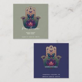 Sakral transformation | Hamsa Hand Design Fyrkantigt Visitkort