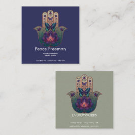 Sakral transformation | Hamsa Hand Design Fyrkantigt Visitkort