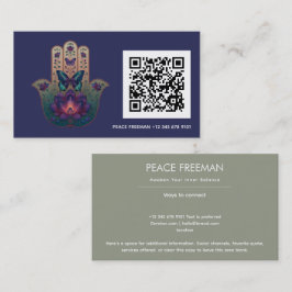 Sakral transformation | Hamsa Hand Design Visitkort