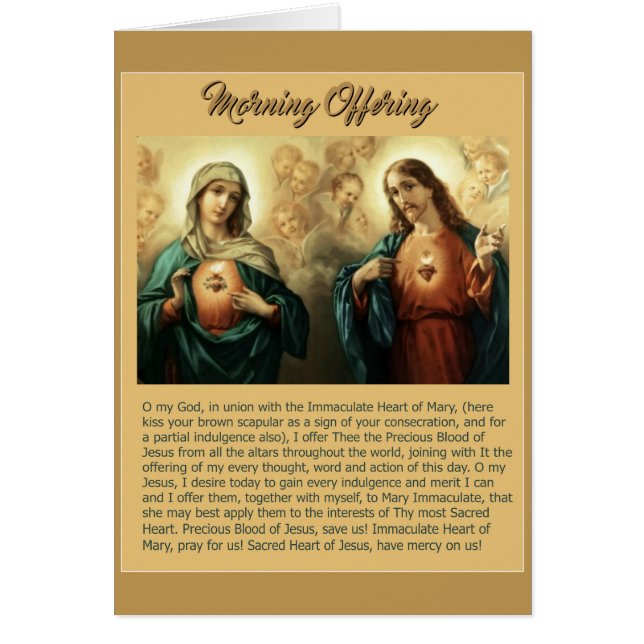 Sakrala Cherubs för Jesus obefläckade hjärtaMary OBS Kort (Framsidan)