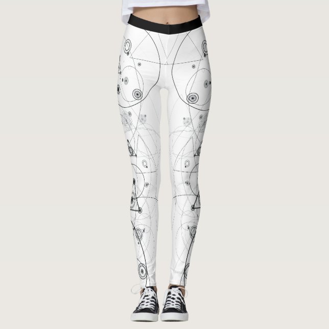 Sakralt geometrimönster leggings (Framsida)