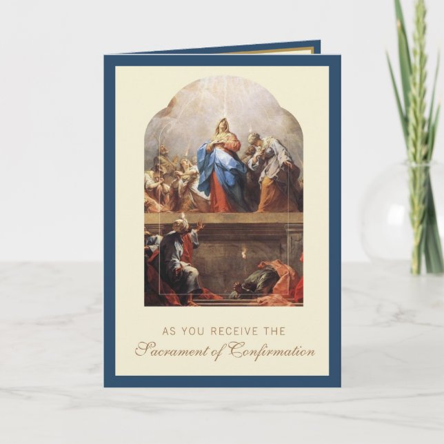 Sakramentet bekräftelse religiöst böner  helgkort (Framsida)