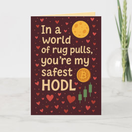 Säkrare HODL Romantic Crypto-hälsningskort Tack Kort