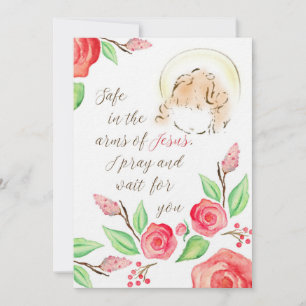 Säkrare i Armen Jesus Infant Loss Print Inbjudningar