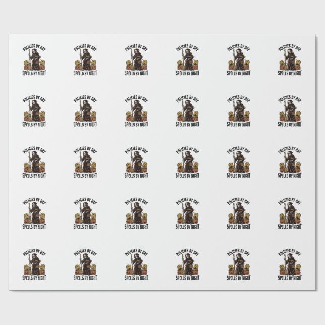 Säkringshäxa Tröja Rolig Halloween Agent Grafik Presentpapper (Platt)