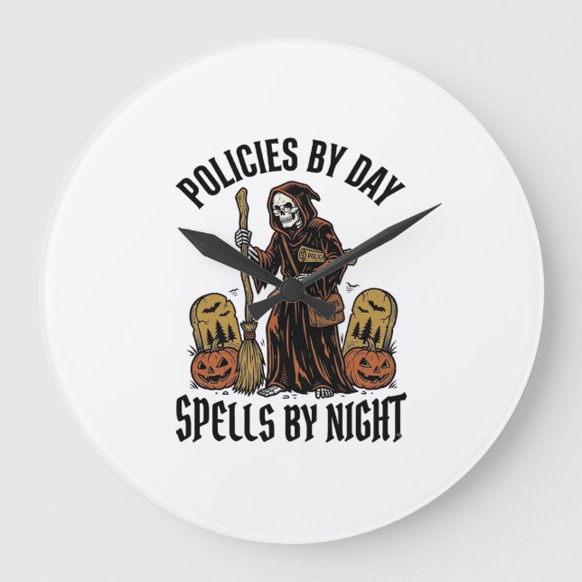 Säkringshäxa Tröja Rolig Halloween Agent Grafik Stor Klocka (Framsida)