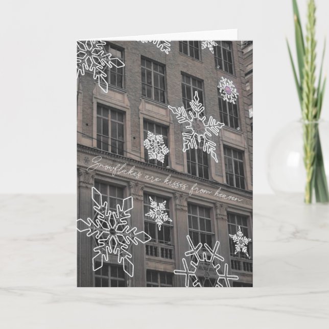 SAKS FIFTH SNÖFLINGOR Julkort Tack Kort (Framsida)
